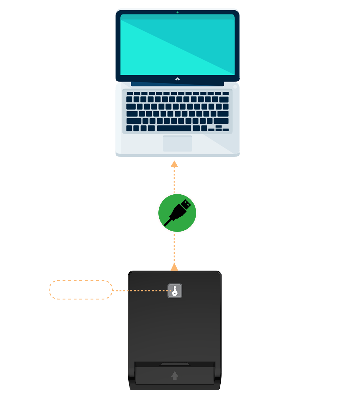 Plug the reader directing into the USB port of your computer An LED indicator will light up to confirm power
